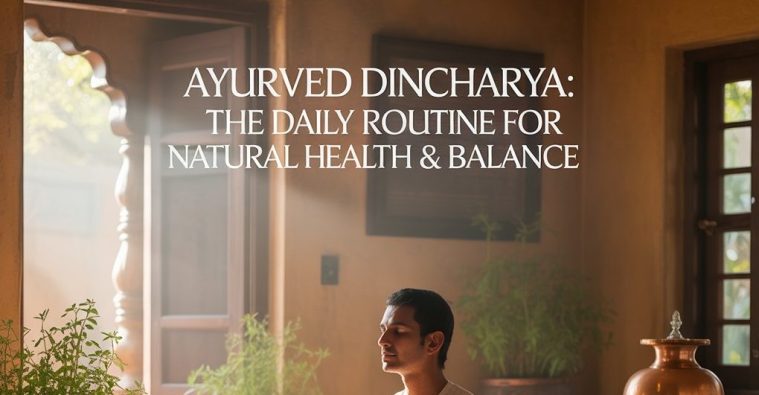 person practicing ayurved dincharya morning routine with meditation for natural health and balance