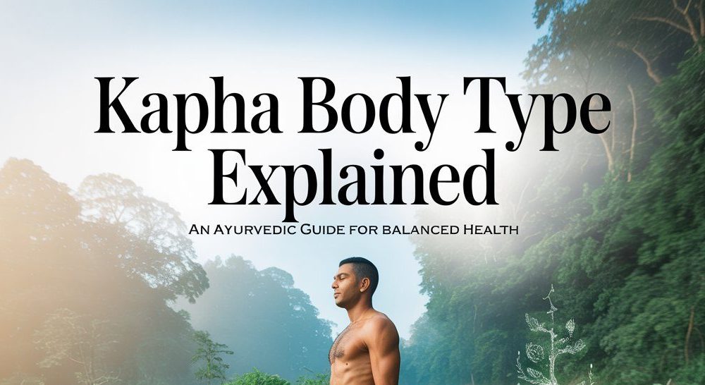 Kapha body type explained through Ayurveda, showing a calm, strong body structure that represents balance, stability, and immunity.