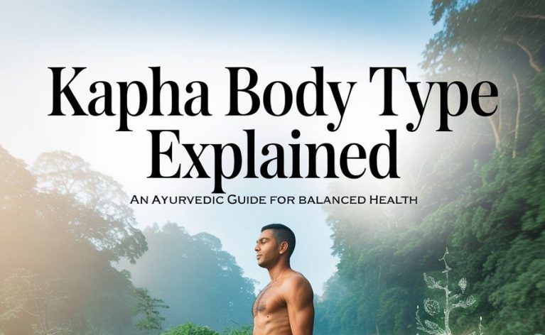 Kapha body type explained through Ayurveda, showing a calm, strong body structure that represents balance, stability, and immunity.